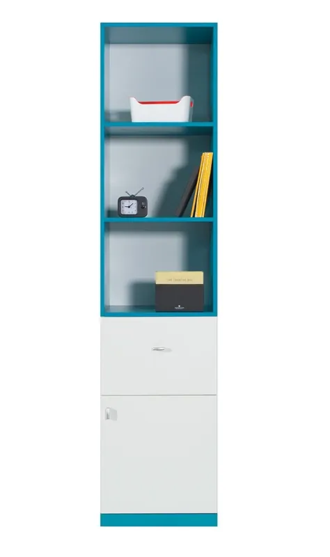 Garantierte Lieferung Mobi 45 cm Bücherregal weiß/türkis problemlose Nutzung und Langlebigkeit stilvolle und funktionelle Ergänzung zum Jugendzimmer