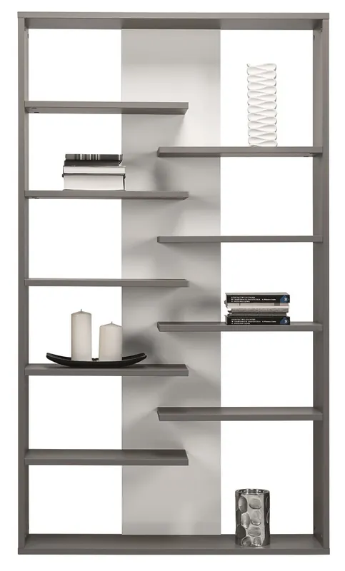 Preiswert Bücherregal Yugo 120cm in Esche/weiß glänzend moderne und funktionelle Möbel für das Wohnzimmer, Jugendzimmer oder Büro