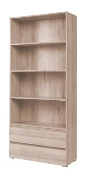Neuheit Breites Bücherregal mit Schubladen Simple Eiche sonoma Funktionsmöbel für das Jugendzimmer, Wohnzimmer oder Büro