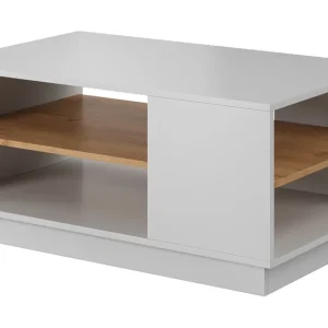 Markenware Couchtisch Space weiß / Eiche Handwerk Gold modernistisches Design und moderne Form der Möbel auslaufsicher oben