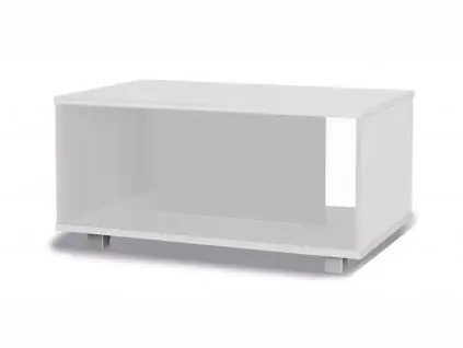 Knallerangebot Couchtisch Maximus 100 cm weiß modernes Möbeldesign Tischkanten mit speziellem ABS-Furnier bearbeitet