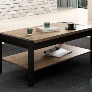 Couchtisch Aktiv 120 cm Eiche taurus / schwarz robuste widerstandsfähige Platte idealer Tisch für jede Einrichtung Solange Der Vorrat Reicht
