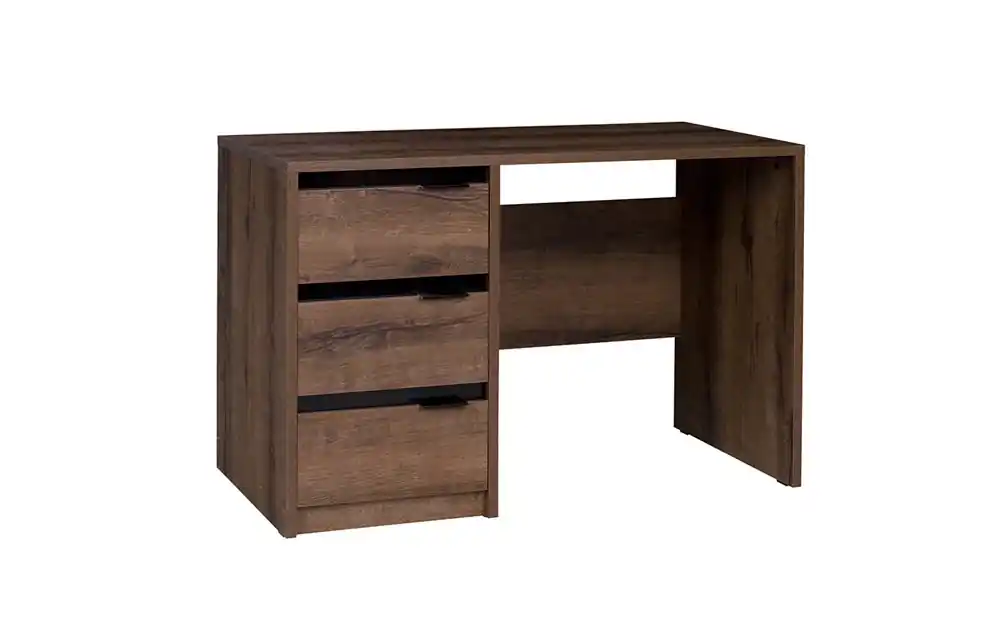 Neu Im Sortiment Schreibtisch Denver 120 cm Eiche monastery / schwarz glänzend moderner Schreibtisch mit Schubladen ideal für ein Jugendzimmer oder Arbeitszimmer
