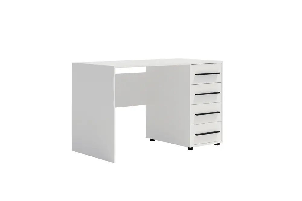 Maxione Schreibtisch 120 cm weiß moderner Schreibtisch mit Schubladen universelles Design ideal für ein Jugendzimmer oder Büro Neuheit
