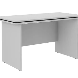 Sonderangebot Der Makana-Schreibtisch in Hellgrau bietet viel Platz zum Arbeiten und mit einer 56-mm-Platte viel Platz für die Dinge, die Sie brauchen