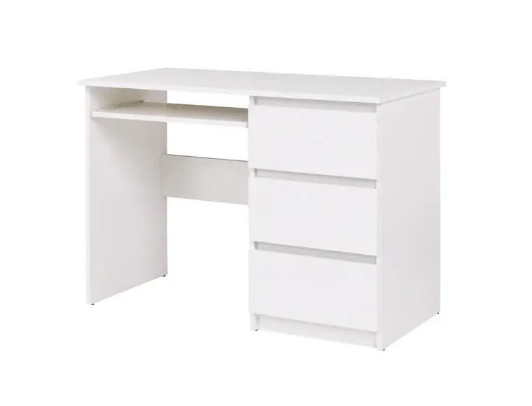 Schreibtisch mit Schubladen Simple 110 cm weiß Funktionsmöbel für Jugendzimmer oder Büro Saisonangebot