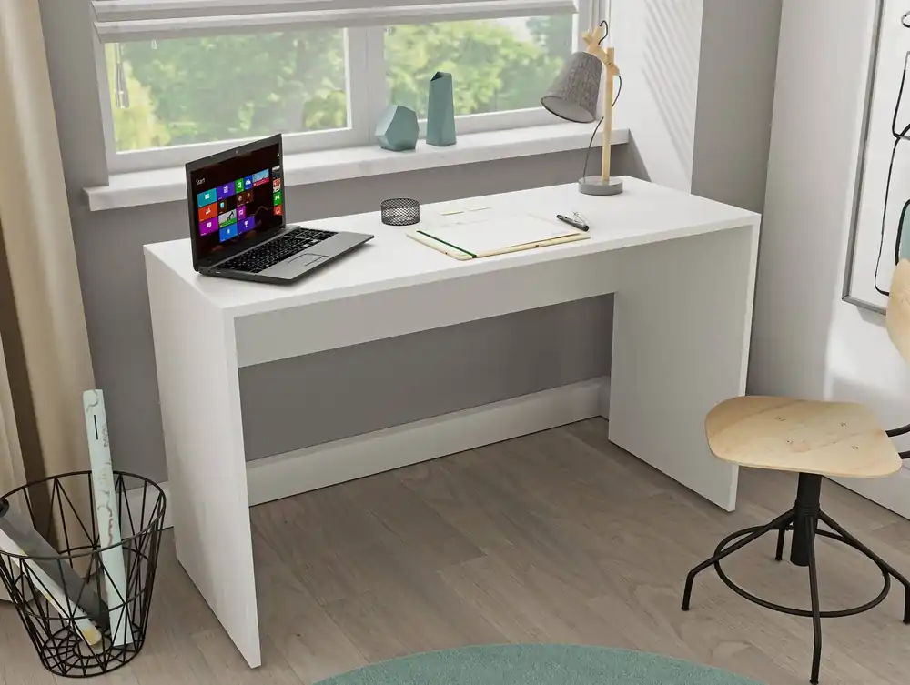 Schreibtisch Agapi 130 cm weiß stilvoll und funktionell für das Büro, Arbeitszimmer oder Jugendzimmer Highlight