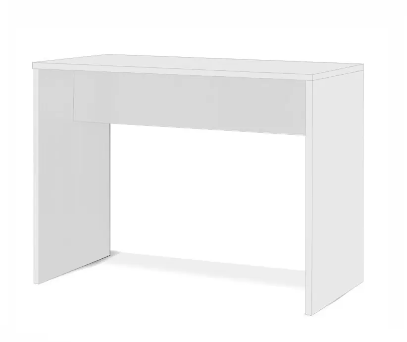 Markenprodukt Toilette Maximus 100 cm Weiß modernes Möbeldesign Die Kanten der Frisierkommode sind mit einem speziellen Furnier versehen