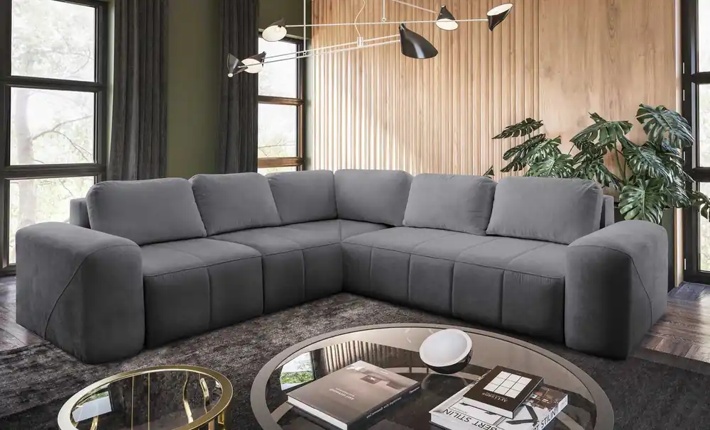 Super-Preis Ecksofa mit Schlaffunktion Bovec III grau links äußerst stilvolles Schlafsofa perfekt für ein geräumiges Wohnzimmer