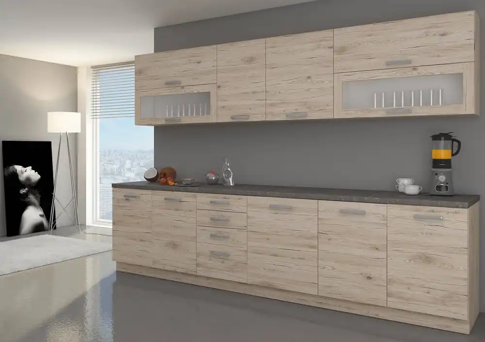 Neu Borno II 260 cm Küchenmöbel Set einzigartigen Stil der Schränke wird das Innere jeder Küche passen