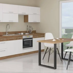 Taunton Tisch 138x90 cm Eiche lancelot / schwarz schlichte Form der Möbel mit stilvollen schwarzen Beinen im Loft-Stil bereichert auslaufsichere Platte Beliebt