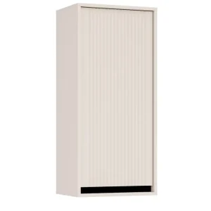 Sonderangebot Osaka 46 cm beige/schwarz Hängeelement minimalistisches Design stilvolle Vitrine für Wohnzimmer geschmackvolle geriffelte Front