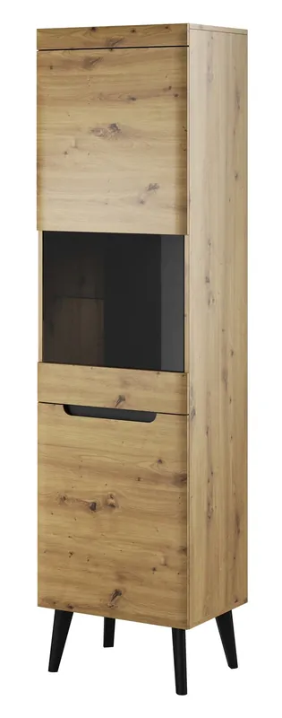 Schneller Versand 53 cm Atka 53 cm Artisan Eiche / Schwarz modernes skandinavisches Design mit sanft schließendem Türsystem