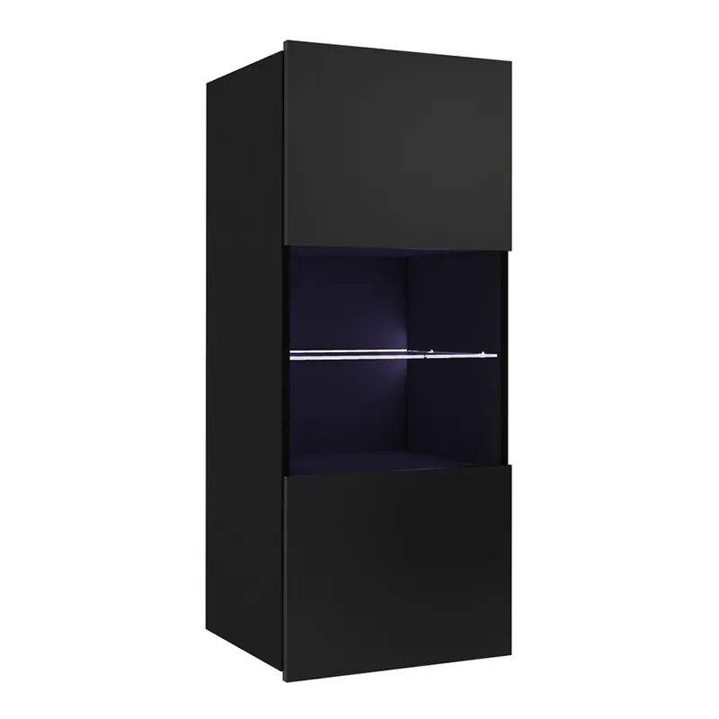 Jetzt Kaufen Hängedisplay Apulia 45 cm schwarz glänzend Minimalistisches Design Stilvolle Vitrine für das Wohnzimmer Schlichtes Design, das zu jeder Einrichtung passt