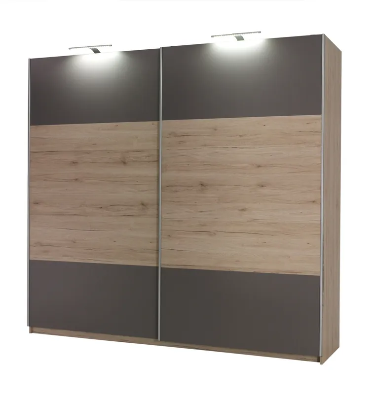 Schiebeschrank Dione 225 cm san remo light / ash modernes Design und ABS-Finish idealer Kleiderschrank für Schlafzimmer oder Ankleidezimmer Billig
