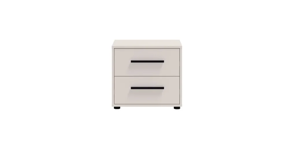 Nachttisch Maxione beige eleganter Schrank mit Schubladen für das Schlafzimmer Funktionsmöbel in zeitlosem Design Preis Gesenkt