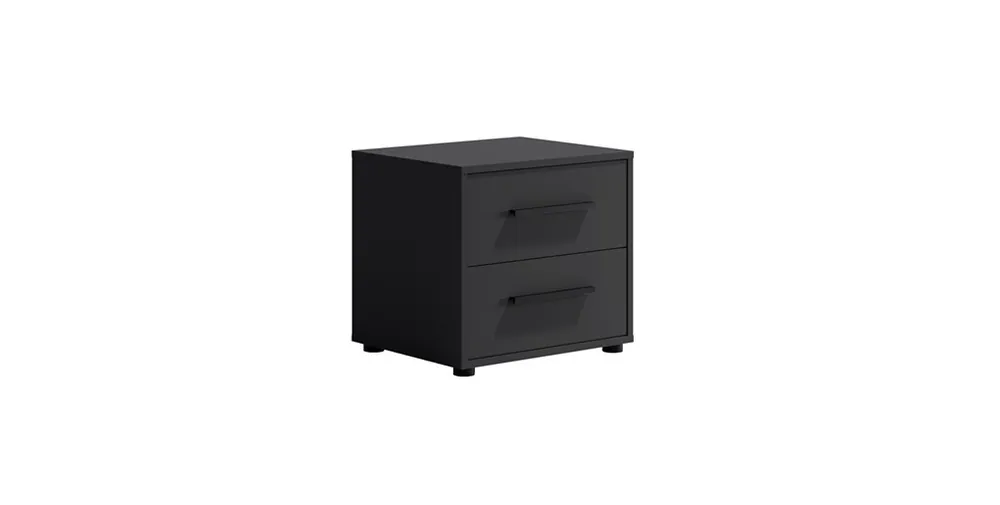 Schnäppchen Maxione Nachttisch schwarz eleganter Schrank mit Schubladen für das Schlafzimmer Funktionsmöbel in zeitlosem Design