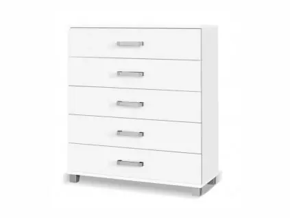 Angebot Kommode Maximus 100 cm weiß modernistisches Design Kommode auf Rollenschienen