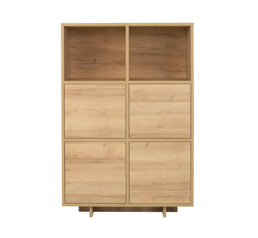 Neue Ware Hochkommode Noma 102 cm Eiche Riviera elegantes Design einfache Form von Möbeln, die in jedes Interieur passen Fronten von Kommoden mit Push-to-Open-System