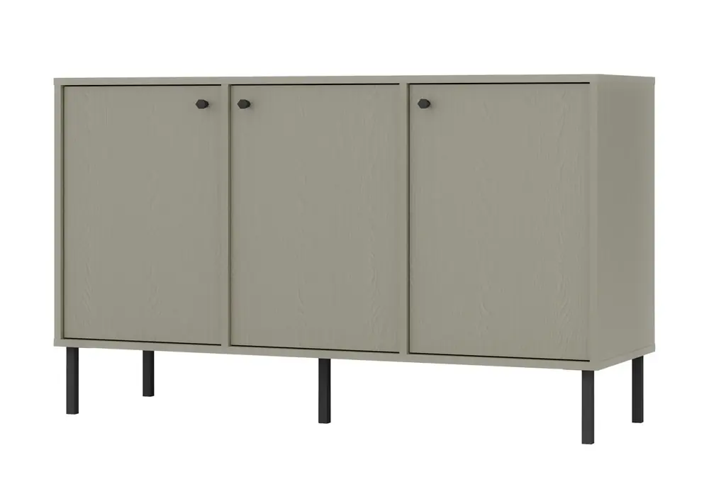 Kioto II Kommode 125 cm Eukalyptus minimalistische Form ideale Kommode für ein Schlafzimmer Wohnzimmer oder Jugendzimmer schwarze Griffe Sonderangebot