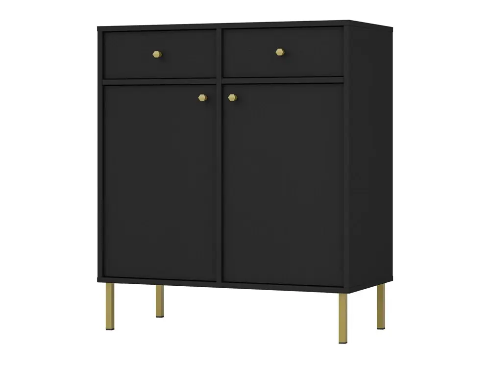 Finale Aktion Kommode Kioto II 84 cm schwarz graphit ideale Kommode für Wohnzimmer oder Schlafzimmer im modernen Stil hohe Metallbeine