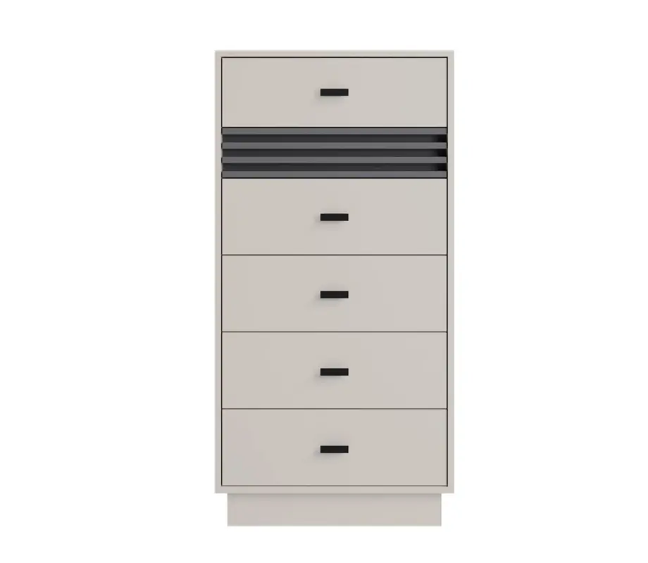 Begrenztes Angebot Kommode Estan 60 cm beige / anthrazit modernes Möbeldesign hochwertige Verarbeitung Kommodeneinfassung mit Spezialfurnier verarbeitet