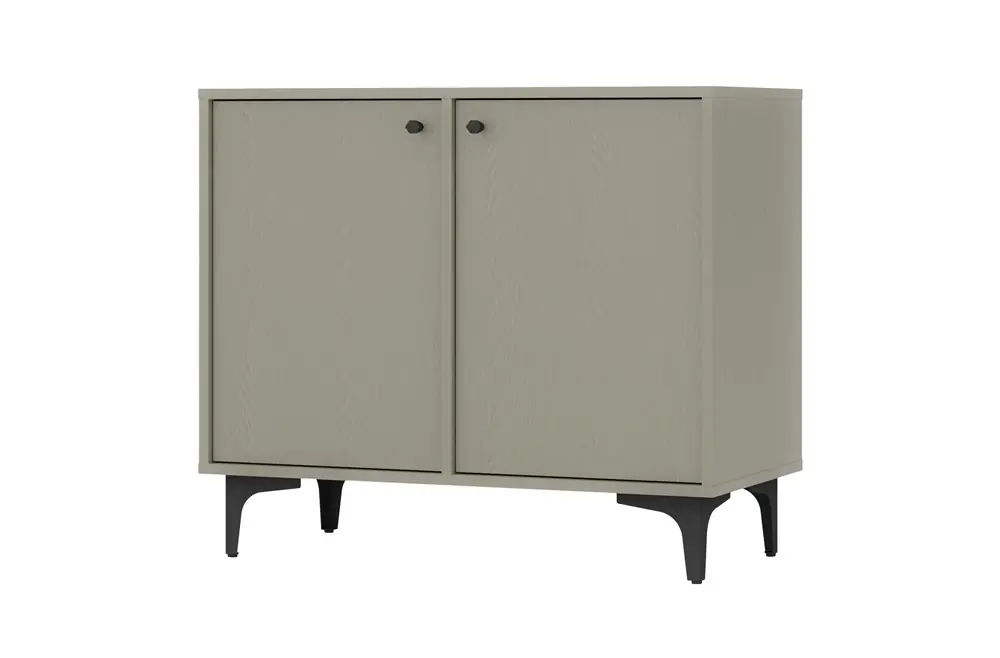 Top-Preis Kioto I 84 cm Kommode Eukalyptus minimalistisches Design perfekter Vorschlag für eine Kommode für das Schlafzimmer oder Wohnzimmer schwarze Griffe