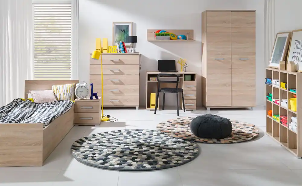 Preisknaller Maximus Möbelset helle Eiche sonoma ideal für ein Jugend- oder Kinderzimmer in einem trendigen Stil