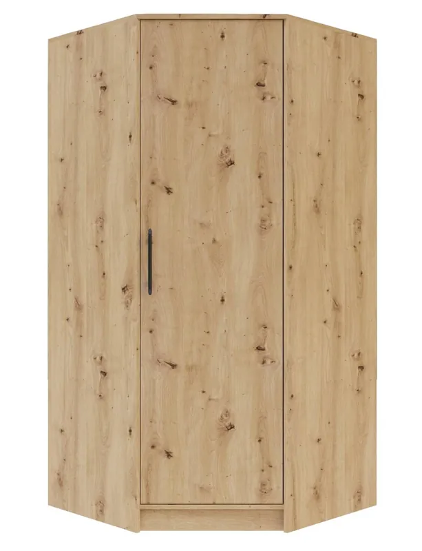Eckschrank Caspe Eiche artisan modernes Design ABS-Finish und schwarze Griffe Günstig