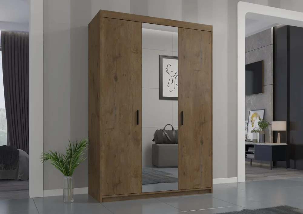 Spiegelschrank Rene 133 cm Eiche lefkas modernes Design und ABS beendet Kanten Top-Angebot