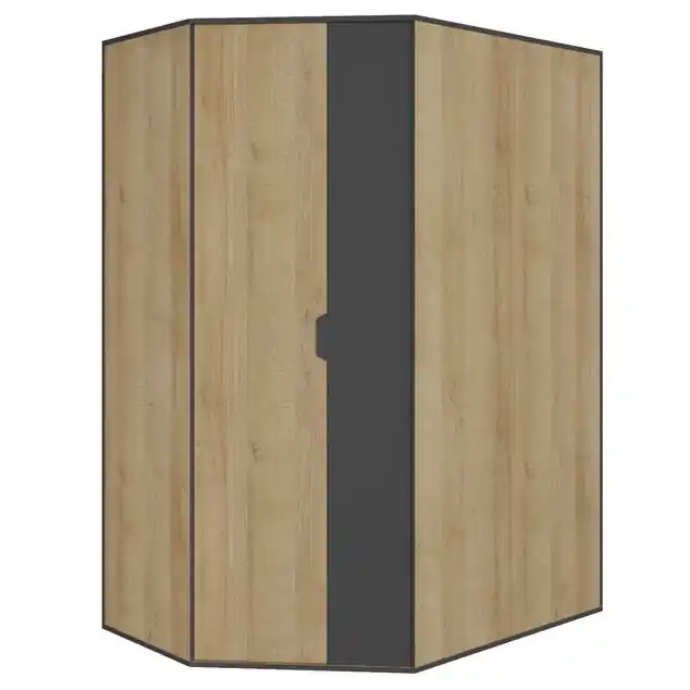 Eckschrank Nano in Graphit / Eiche riviera ideal für einen Kleiderschrank, sehr nützlich und hat einen modernen Look Top-Preis