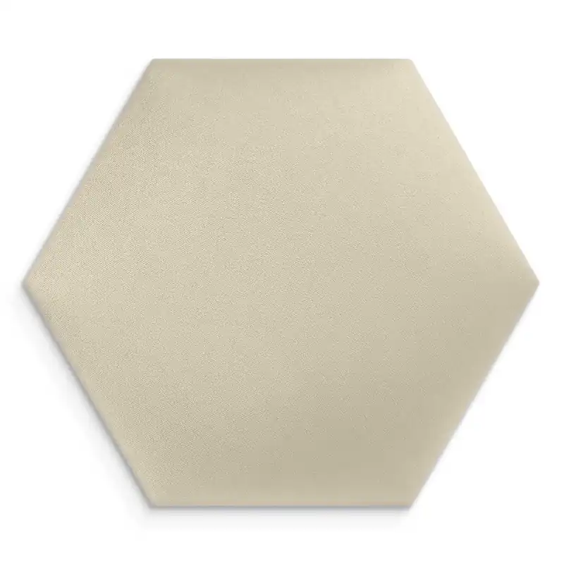 Garantierte Lieferung Gepolstertes Paneel Hexagon 40x35 cm cremefarbenes stilvolles Wandpaneel Veloursstoff modische Dekoration jedes Interieurs