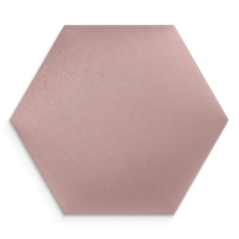 Gepolstertes Paneel Hexagon 30x26 cm rosa stilvolle Wandpaneel Veloursstoff modische Dekoration jedes Interieur Rabatt