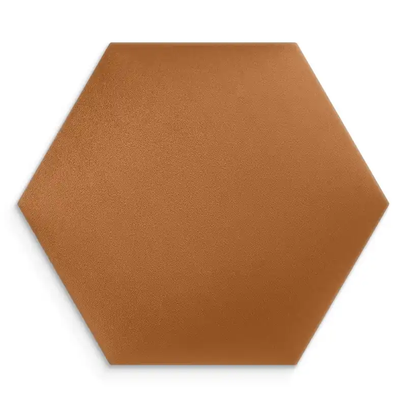 Top-Angebot Gepolstertes Paneel Hexagon 30x26 cm Honig stilvolle Wand Panel Velours Stoff modische Dekoration jedes Interieur