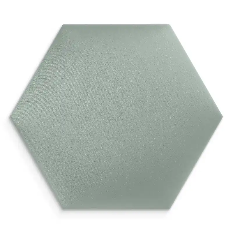 Kracherpreis Gepolstertes Paneel Hexagon 40x35 cm mint stilvolle Wandpaneel Veloursstoff modische Dekoration jedes Interieur