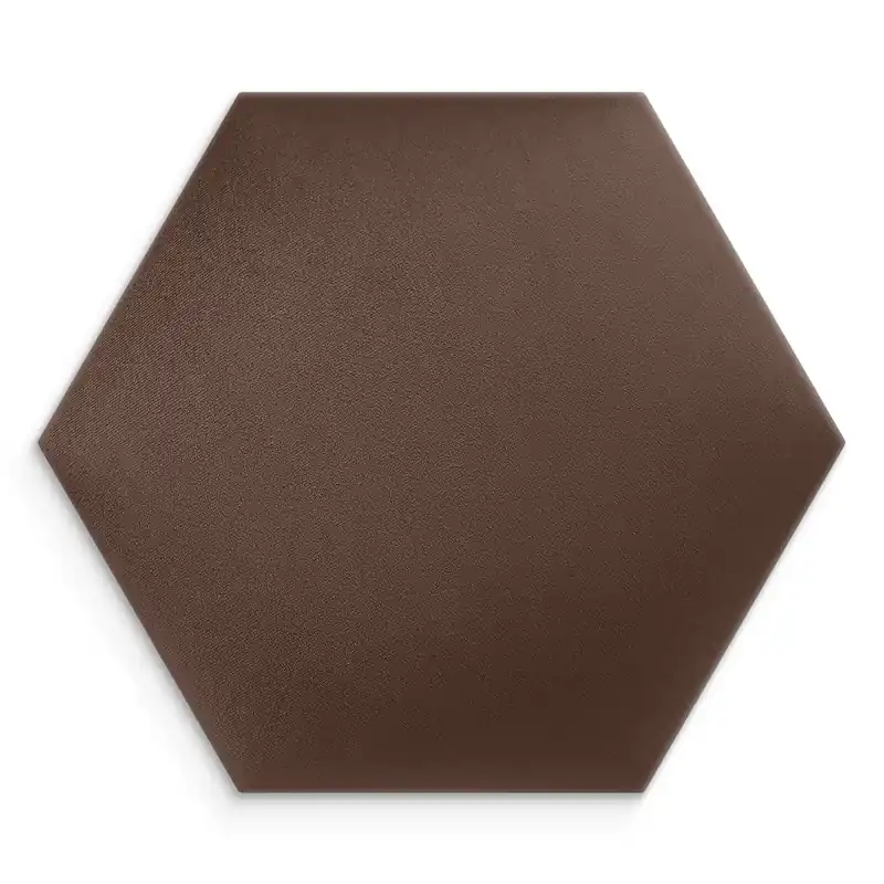 Beliebt Gepolstertes Paneel Hexagon 30x26 cm braun stilvolles Wandpaneel Veloursstoff modische Dekoration jedes Interieurs