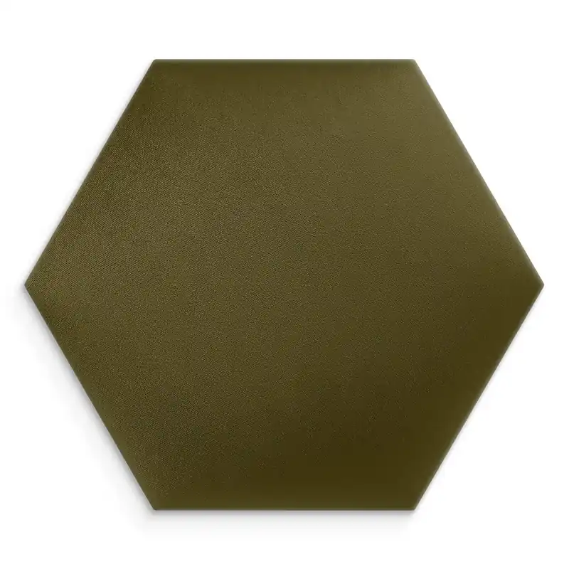 Garantierte Lieferung Gepolstertes Paneel Hexagon 40x35 cm oliv stilvoll Wandpaneel Veloursstoff modische Dekoration jedes Interieur
