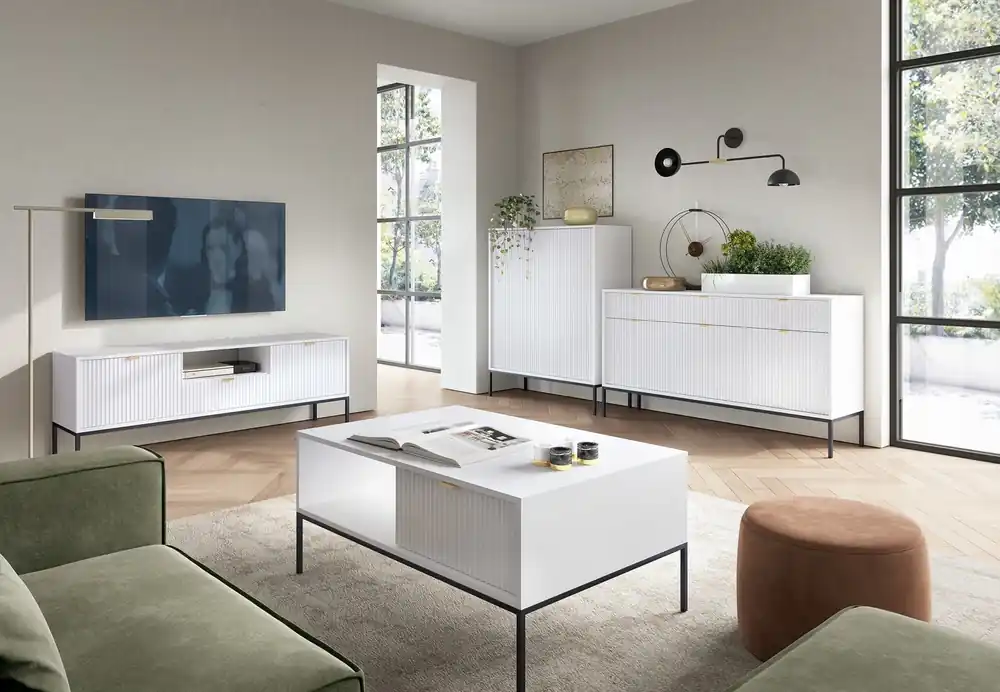 Direktkauf Möbel Set Lovro weiß modernes Design Schrankwand für Wohnzimmer oder Sitzungssaal