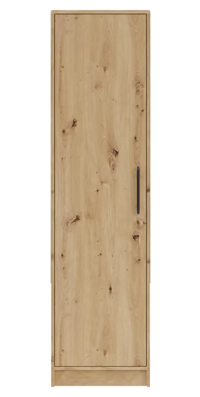 Kleiderschrank Caspe 50 cm Eiche artisan Schrank modernes Design ABS-Finish und schwarze Griffe Sichere Zahlung