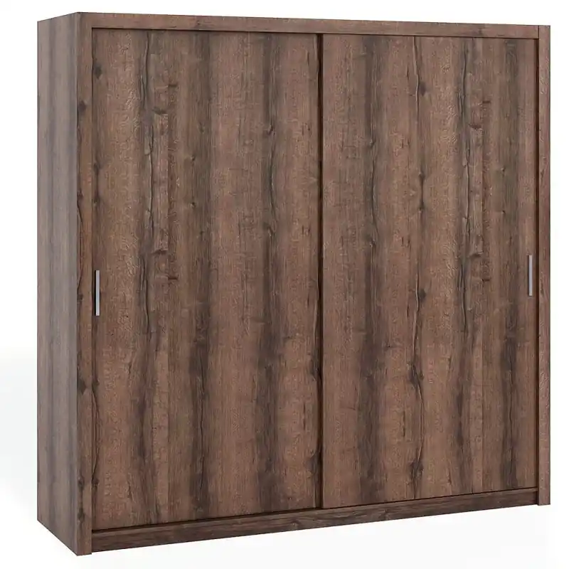 Aktuell Kleiderschrank Rico 220 cm Eiche monastery geräumiger Kleiderschrank für Schlafzimmer Garderobe oder Flur klassische Form mit geometrischen Formen