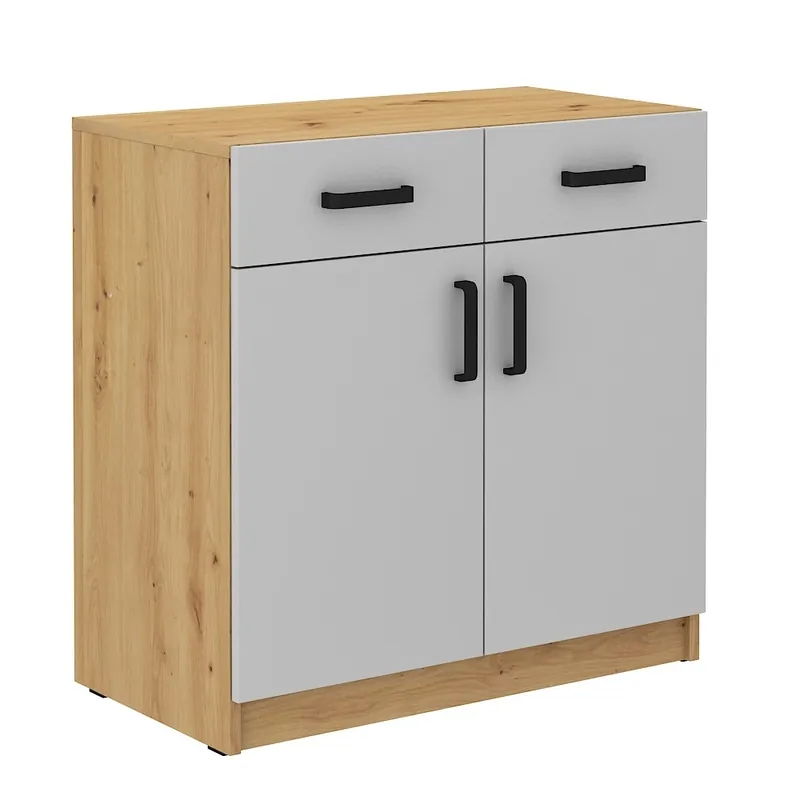 Makana 80 cm Schubladenkommode Eiche artisan / hellgrau funktionelles Möbelstück für das Büro, Arbeitszimmer oder Jugendzimmer Günstig