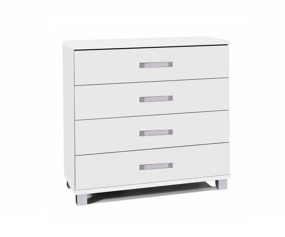 Kommode Maximus 90 cm weiß modernistisches Design Kommode auf Rollenschienen Markenware