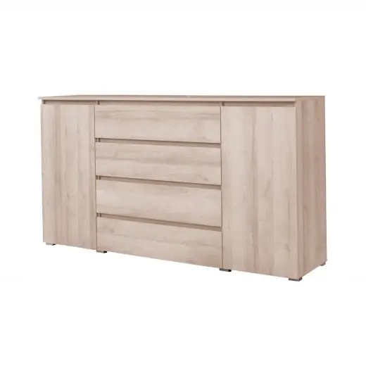 Kommode Simple 184 cm Eiche sonoma funktionelles Möbelstück für das Jugendzimmer, Wohnzimmer oder Büro Direkt Vom Hersteller