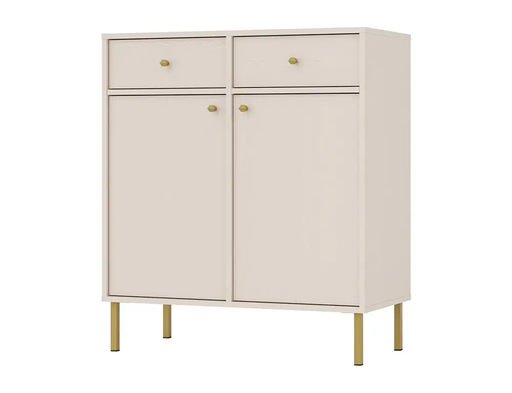 Schubladenkommode Kioto II 84 cm beige ideale Kommode für Wohnzimmer oder Schlafzimmer im modernen Stil hohe Metallbeine Nur Heute