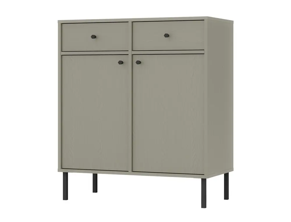 Schubladenkommode Kioto II 84 cm Eukalyptus ideale Kommode für Wohnzimmer oder Schlafzimmer im modernen Stil hohe Metallbeine Must-Have