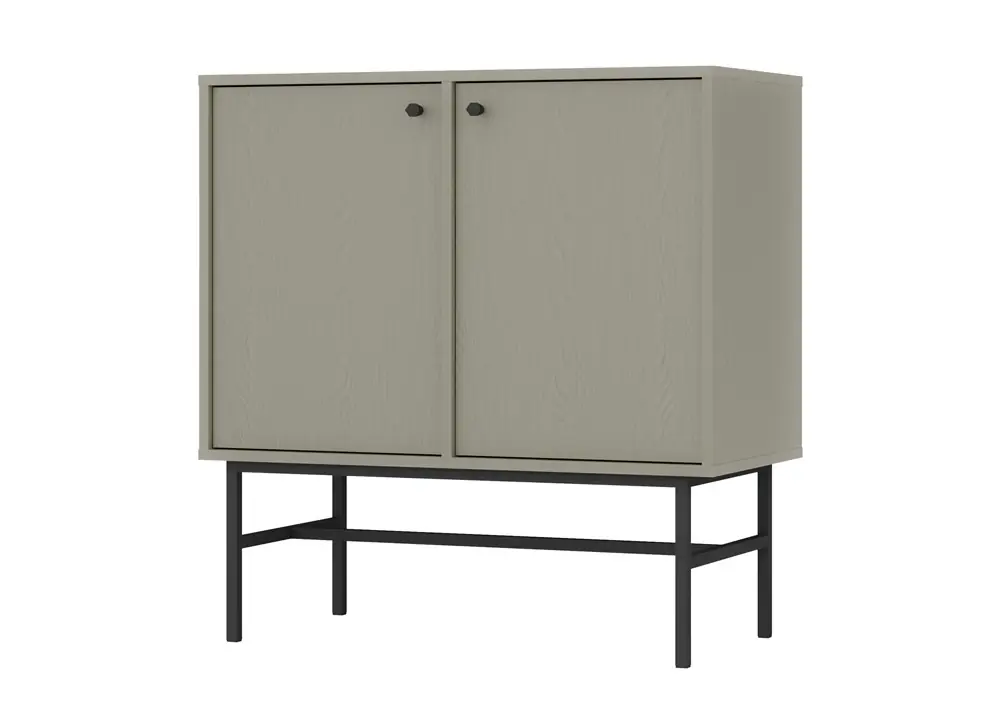 Kioto III Kommode 84 cm Eukalyptus minimalistisches Design perfekter Vorschlag für eine Kommode für das Schlafzimmer oder Wohnzimmer schwarze Griffe stabiler Rahmen Preisknaller