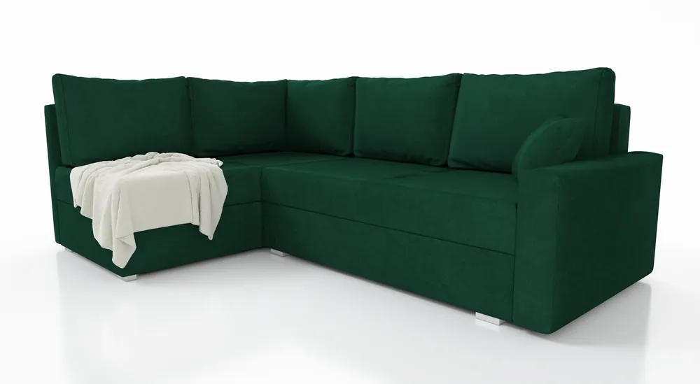 Angebot Ecksofa mit Schlaffunktion Nofi Flasche grün links modernes Design ein einfacher und stilvoller Körper, der in jede Inneneinrichtung passt