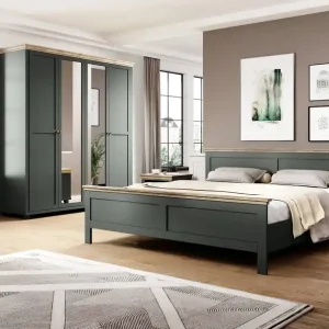 Evora Schlafzimmermöbel-Set Flaschengrün / Eiche lefkas ausdrucksstarke Farben Schlafzimmermöbel-Set im klassischen Stil Top-Preis