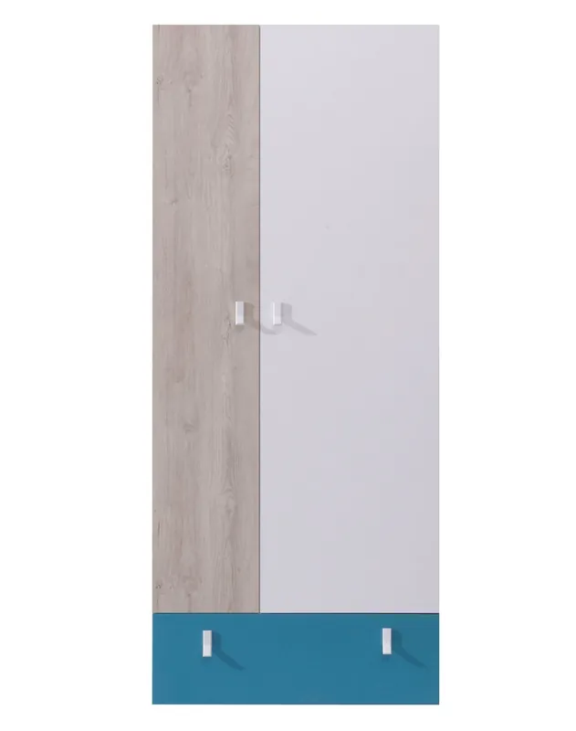 Online Kaufen Kleiderschrank Niko 80 cm weiß / Eiche / marine ideal für das Jugendzimmer funktioneller Kleiderschrank mit Schublade