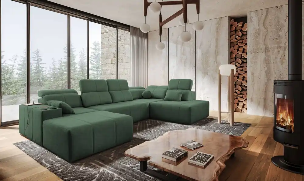 Ecksofa mit Schlaffunktion Tesalia VI mint links modernes und bequemes Ecksofa mit Schiebefunktion der Rückenlehne Schnäppchen